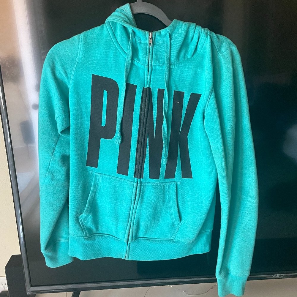 PINK light weight zip up hoodie